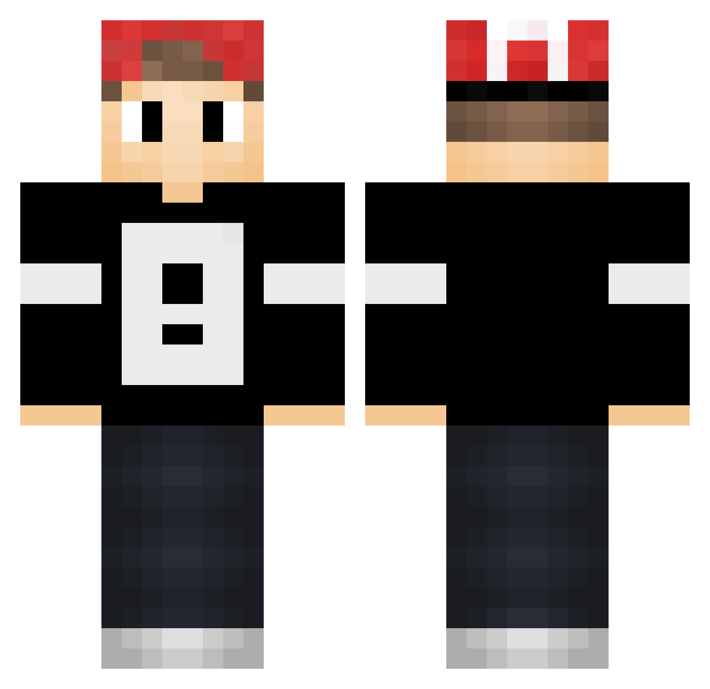 CriticcalDooodle Minecraft skin, front and back view