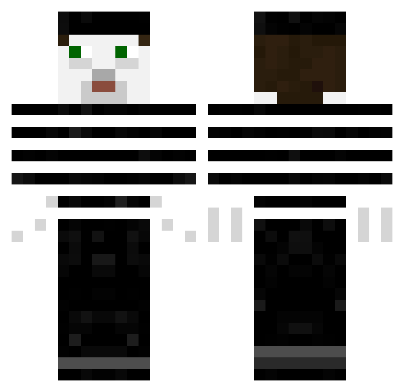 Cobaltite Minecraft skin, front and back view