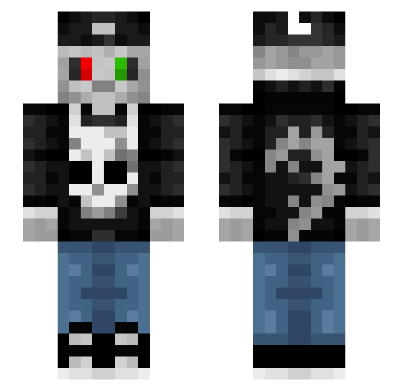 isaac_moon Minecraft skin, front and back view
