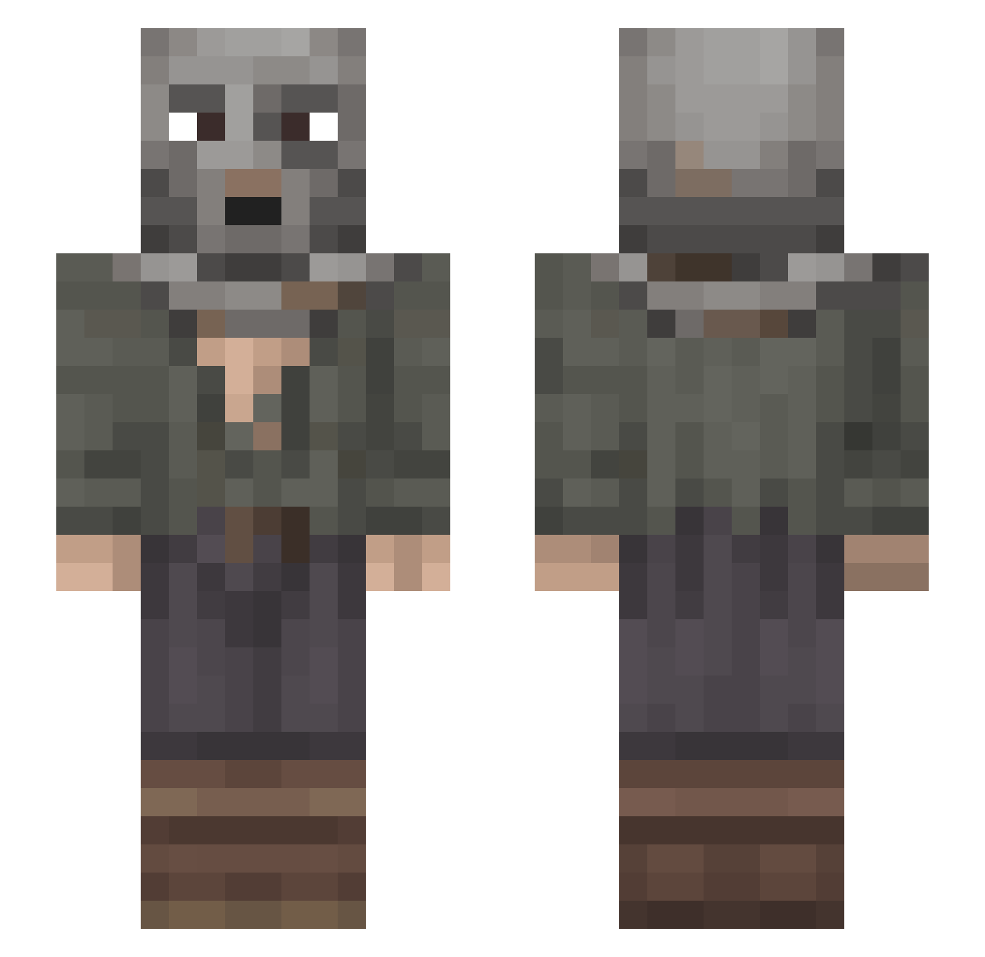 VytaminX Minecraft skin, front and back view