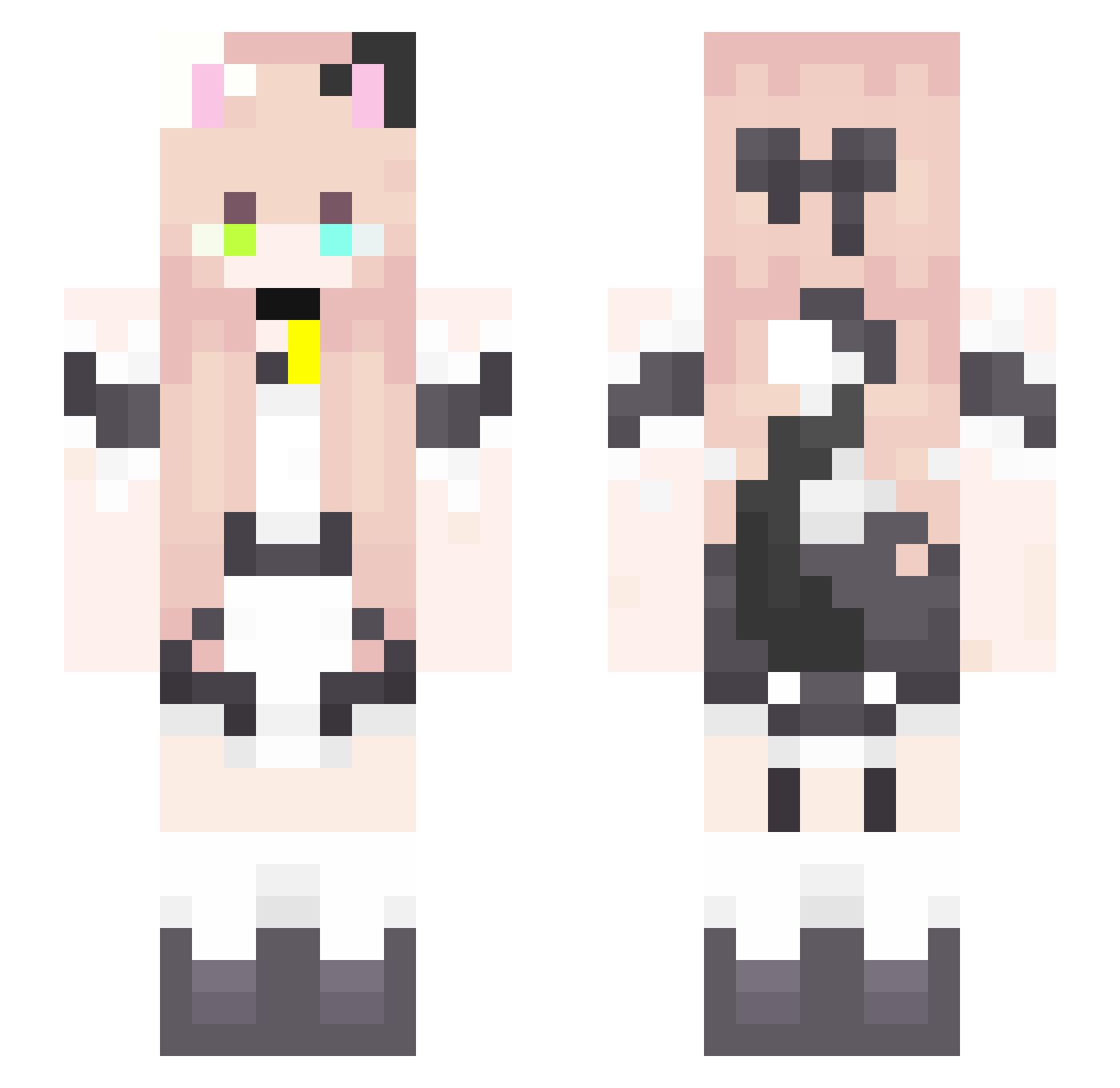 KittyNyan Minecraft skin, front and back view