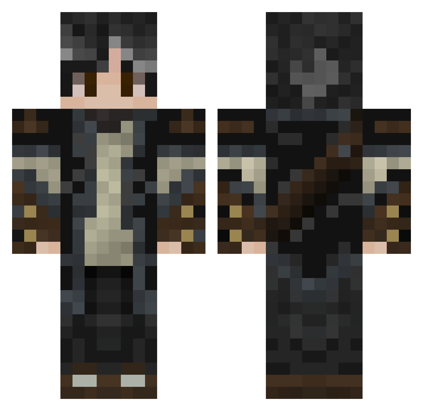 Renaxik Minecraft skin, front and back view