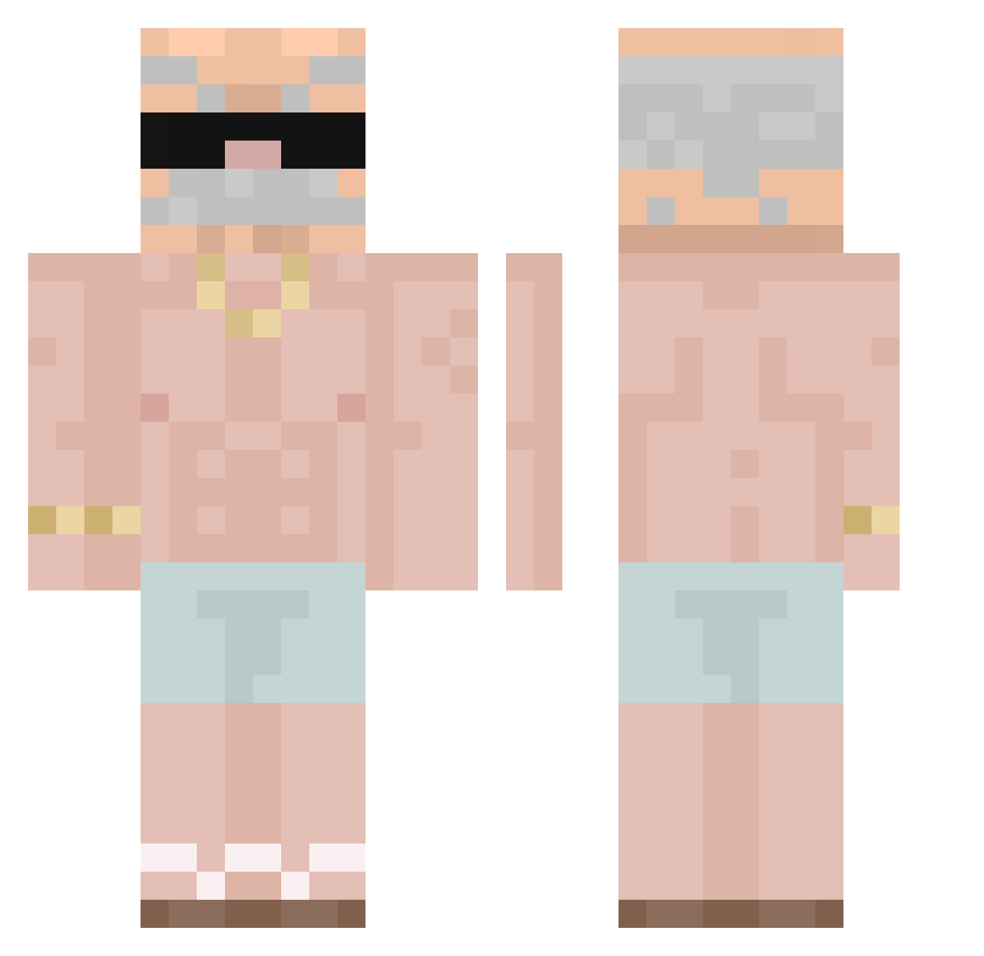 K_KaLMe Minecraft skin, front and back view