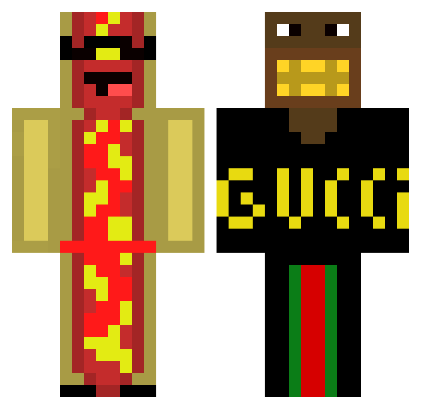 Jimvail Minecraft skin, front and back view