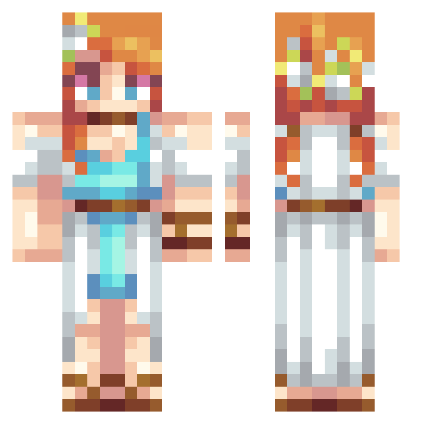 Isa123sweet Minecraft skin, front and back view