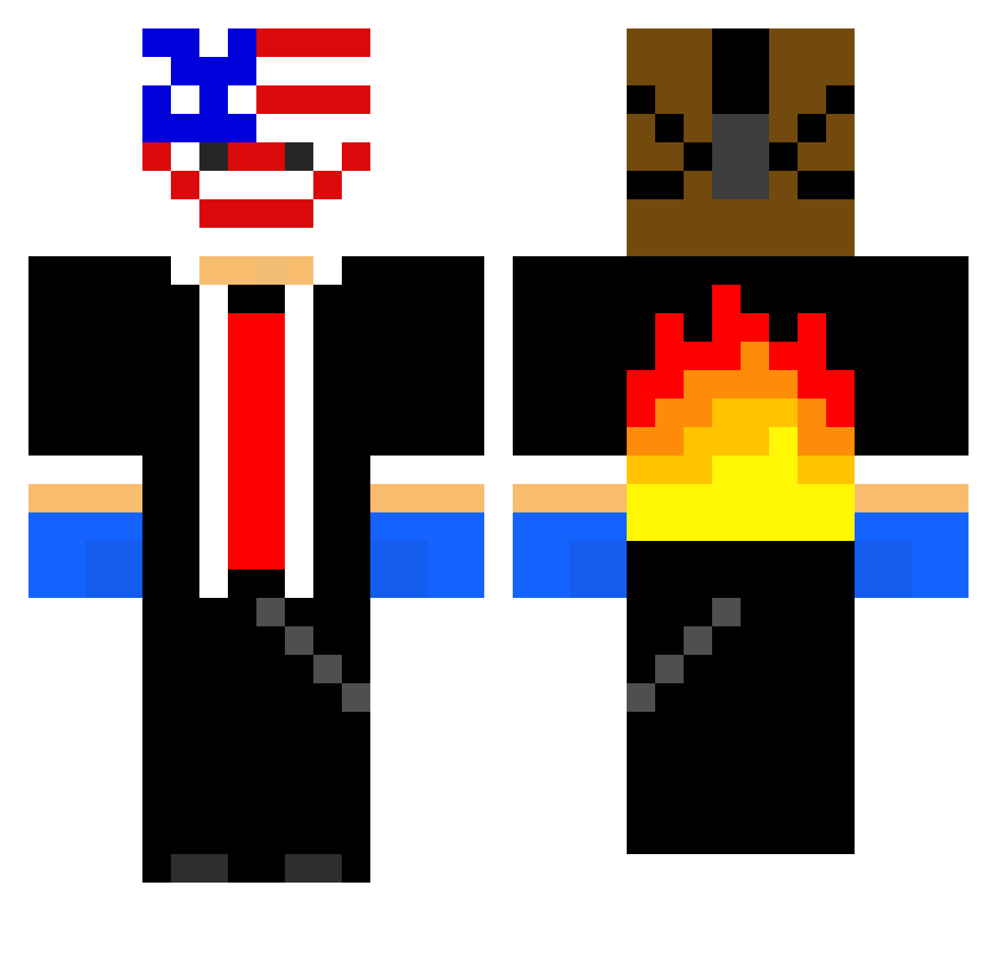 JMinerZ4 Minecraft skin, front and back view