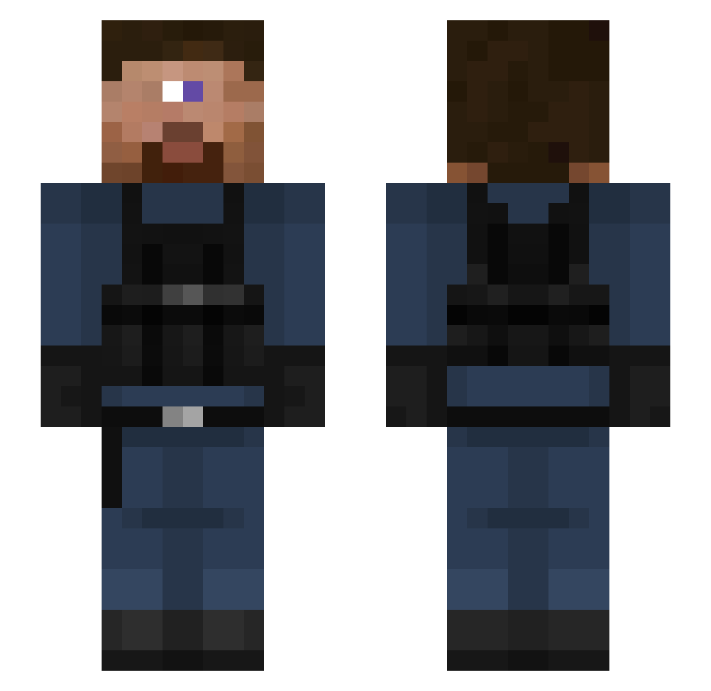 99I9 Minecraft skin, front and back view