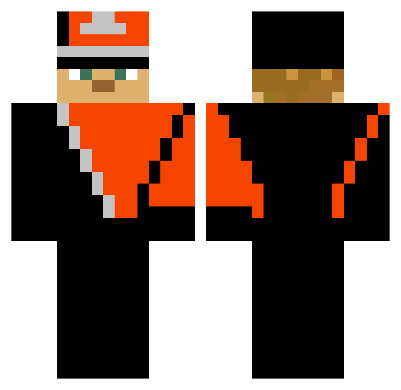 Jadorn Minecraft skin, front and back view