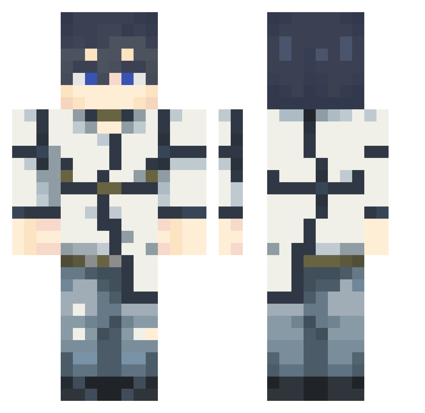 Kamillardo Minecraft skin, front and back view