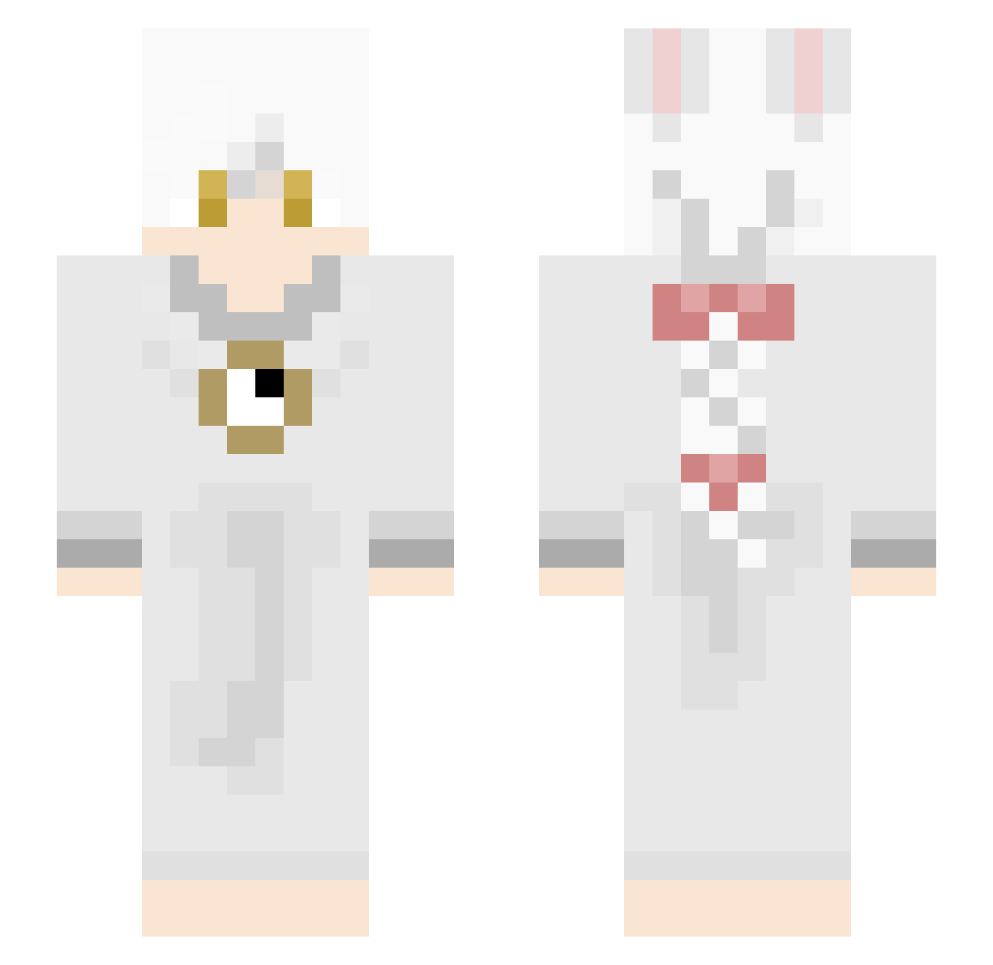 ChibiChabi Minecraft skin, front and back view