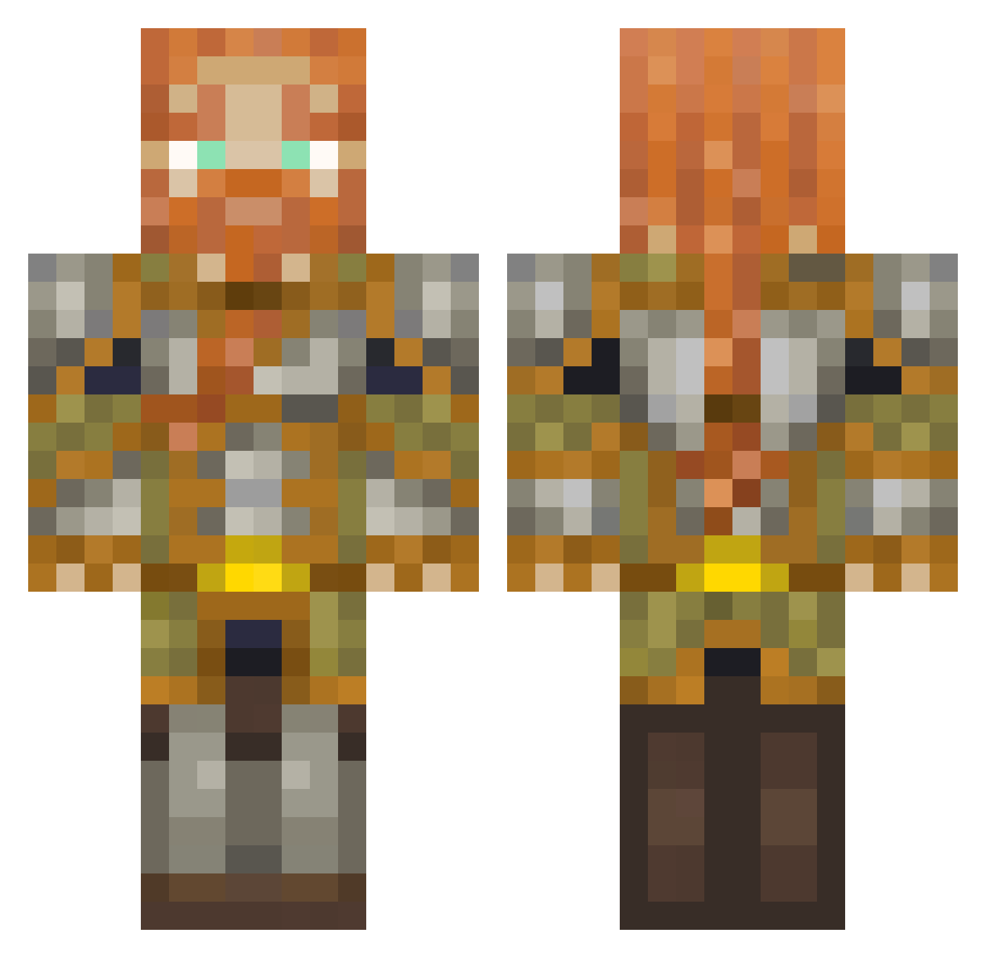 nawsfla Minecraft skin, front and back view