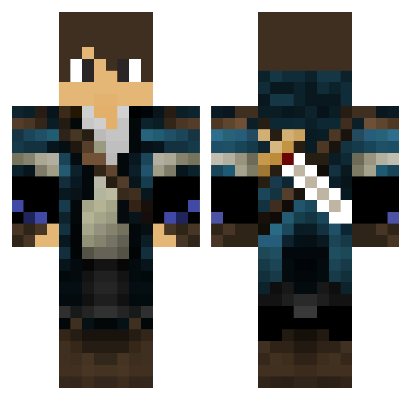 Peho Minecraft skin, front and back view