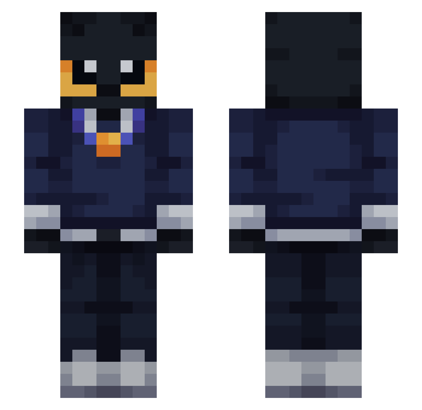 DectronHD Minecraft skin, front and back view