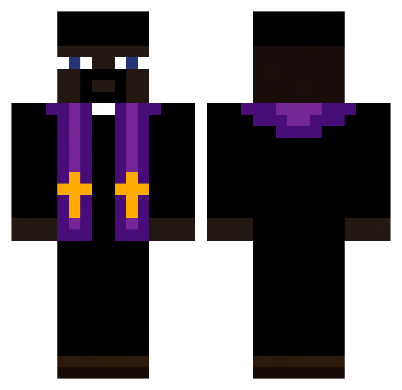 7jra Minecraft skin, front and back view