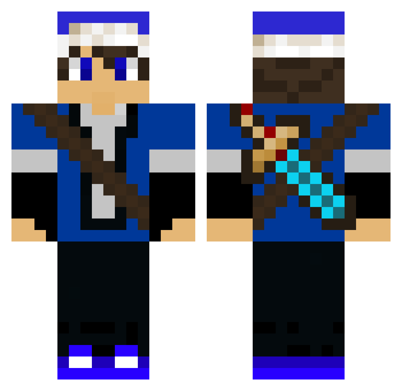 ALKRKY99 Minecraft skin, front and back view