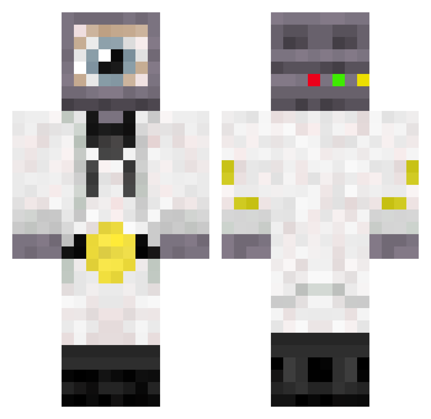 MakuTFA Minecraft skin, front and back view