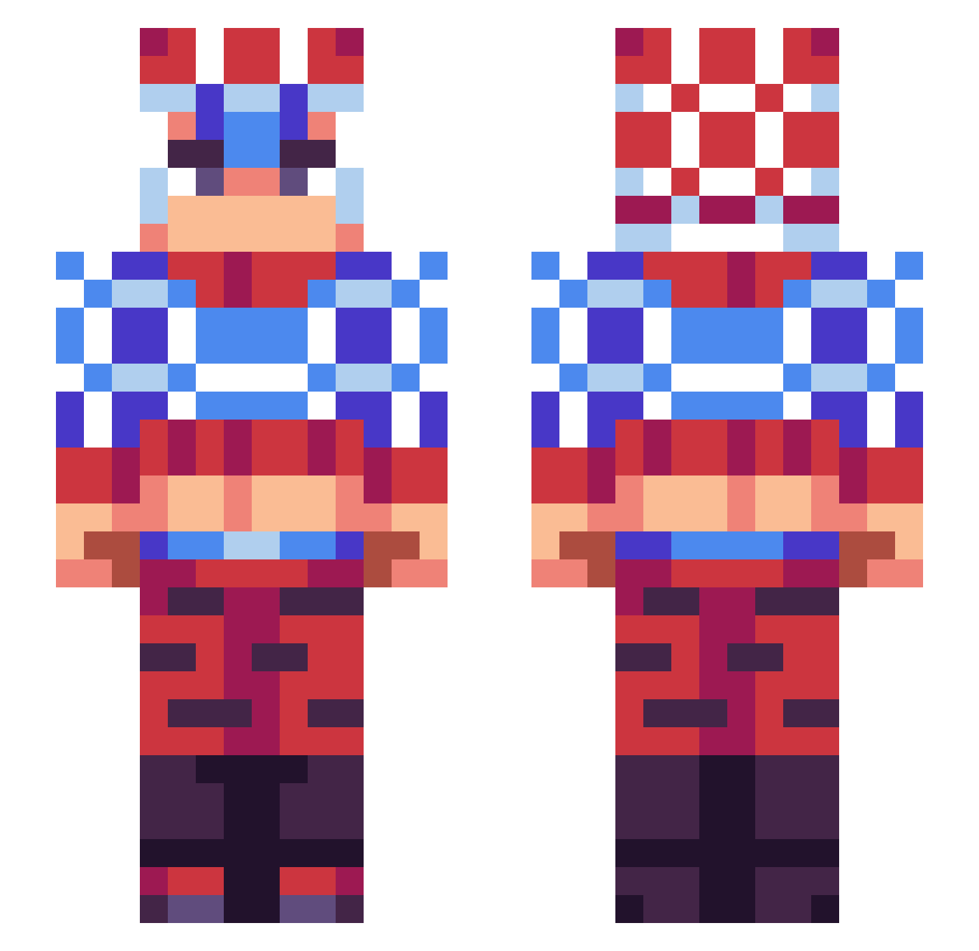 keepitmelo Minecraft skin, front and back view
