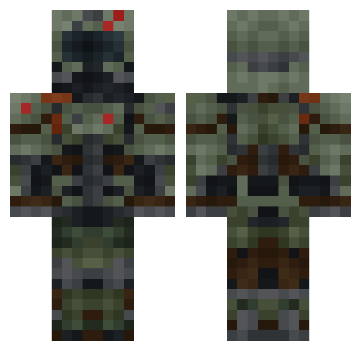 AleixOve Minecraft skin, front and back view
