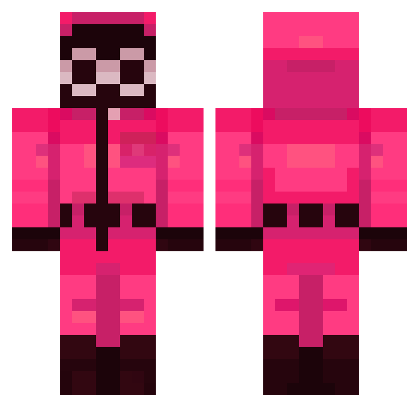cuphlux Minecraft skin, front and back view