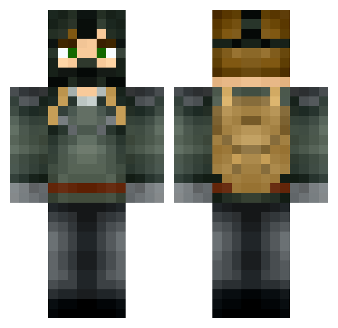 Berath Minecraft skin, front and back view