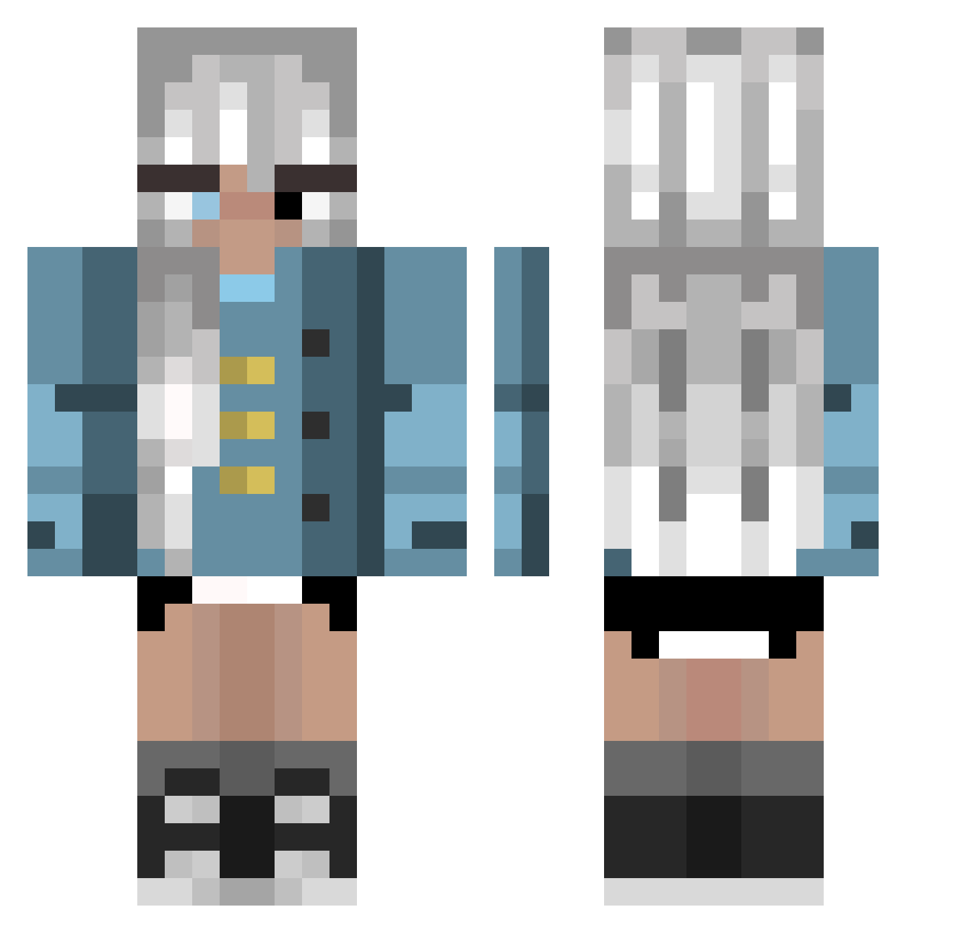 SweetPie133 Minecraft skin, front and back view