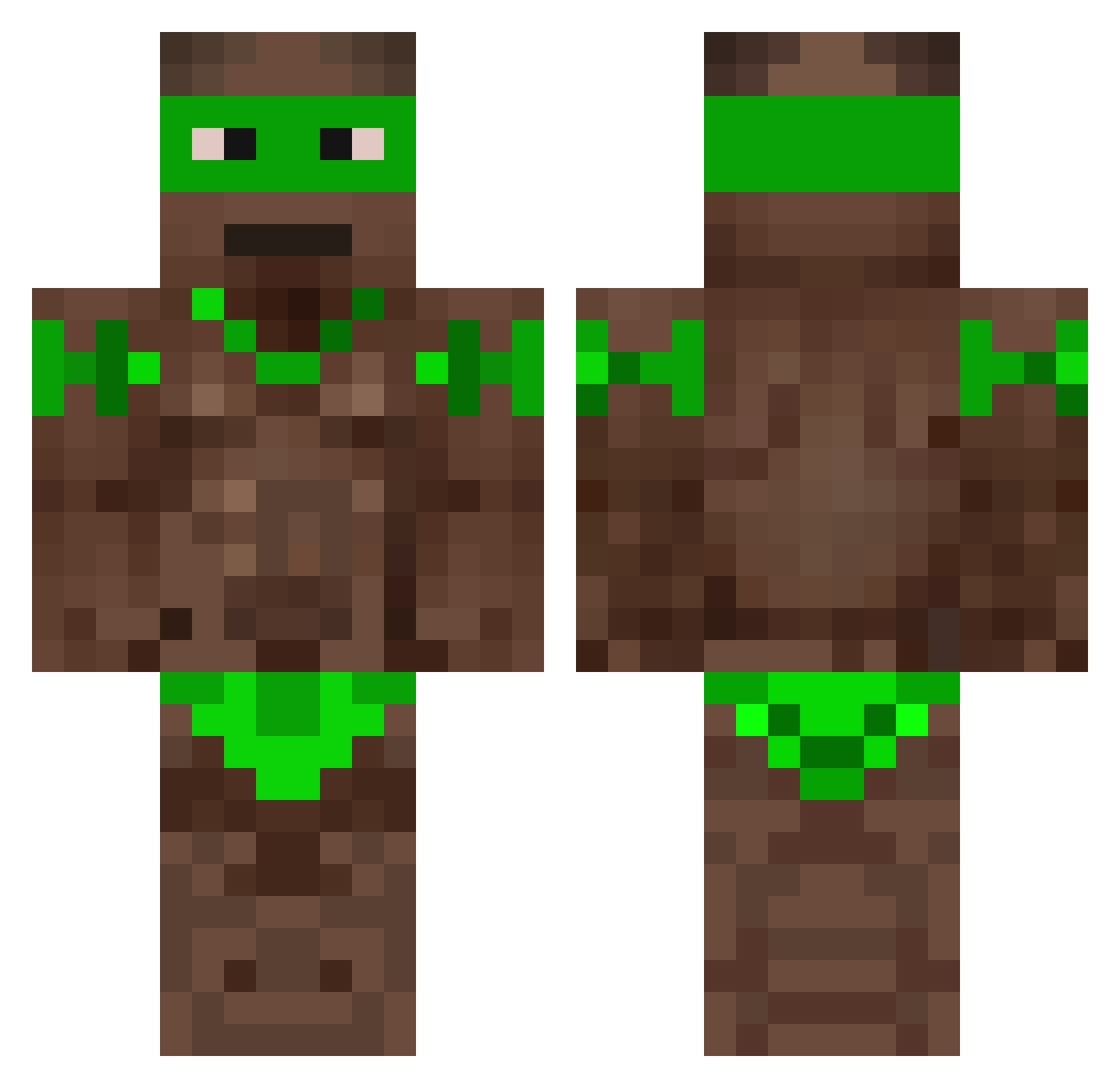 Deppresed Minecraft skin, front and back view