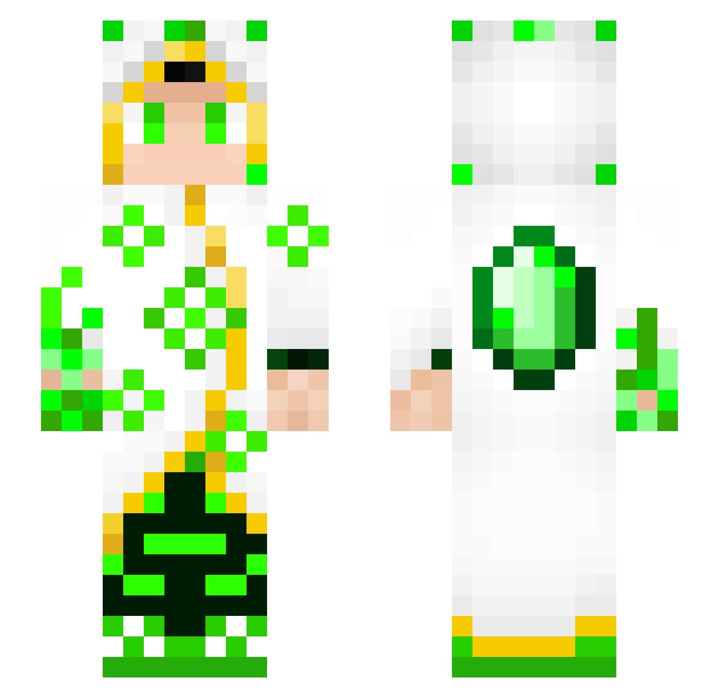 Tensiren Minecraft skin, front and back view