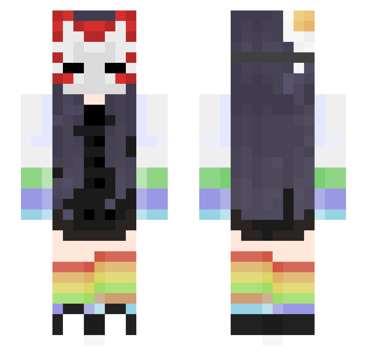 abcpig Minecraft skin, front and back view