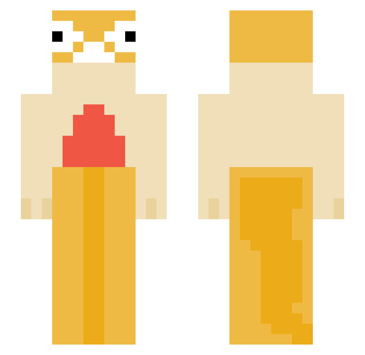 Zurrokek Minecraft skin, front and back view