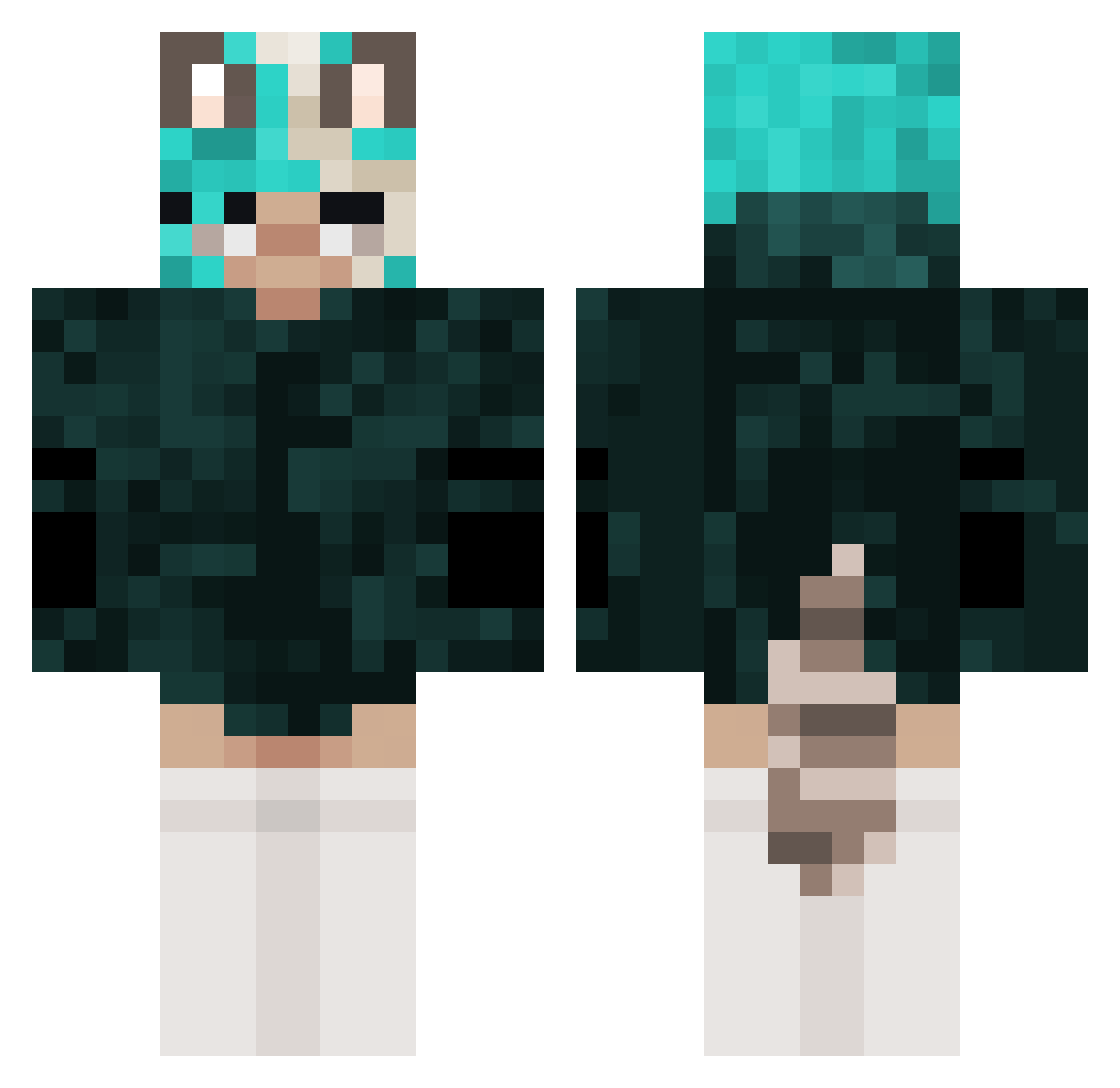 godblins Minecraft skin, front and back view