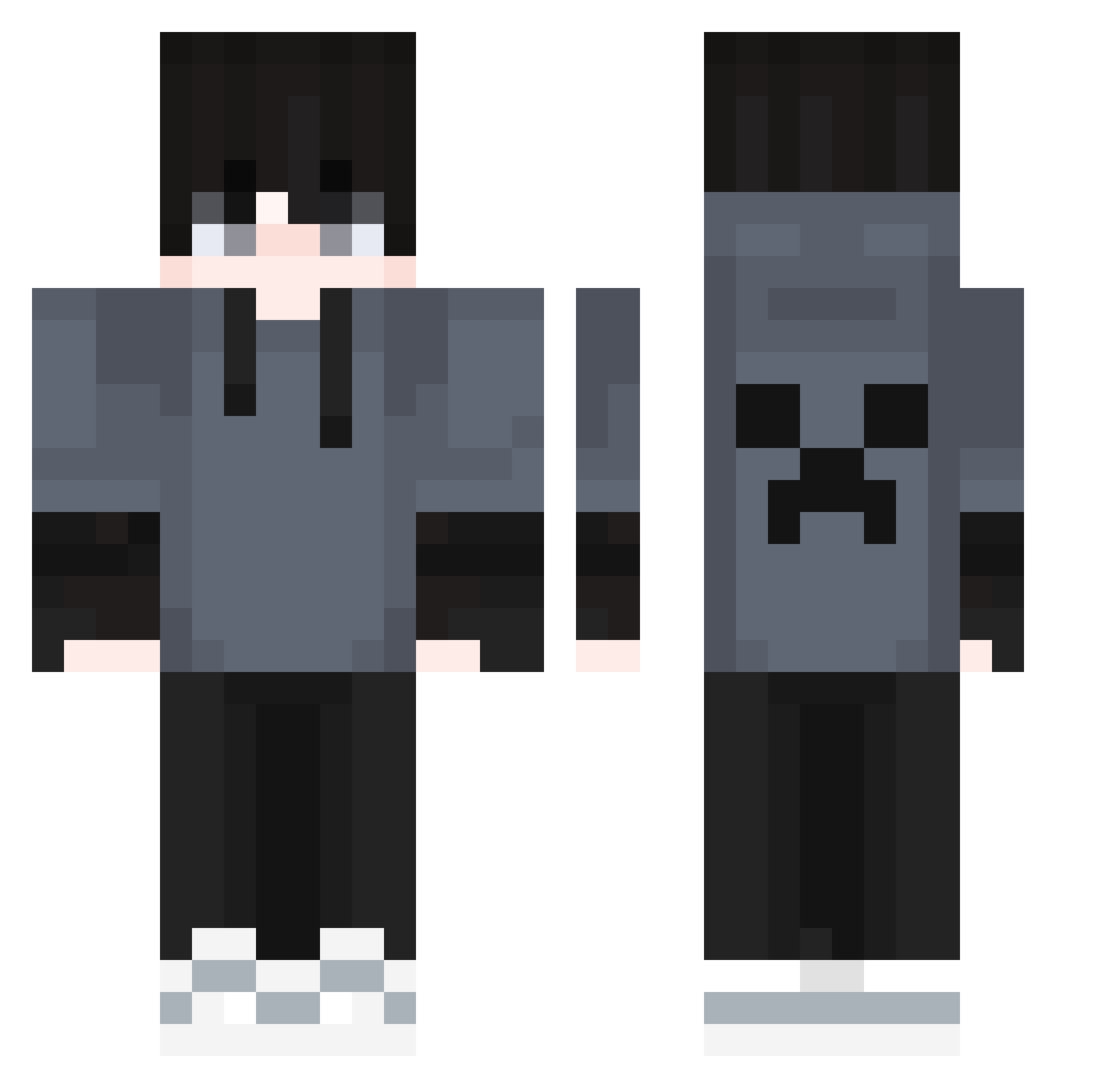 treem Minecraft skin, front and back view