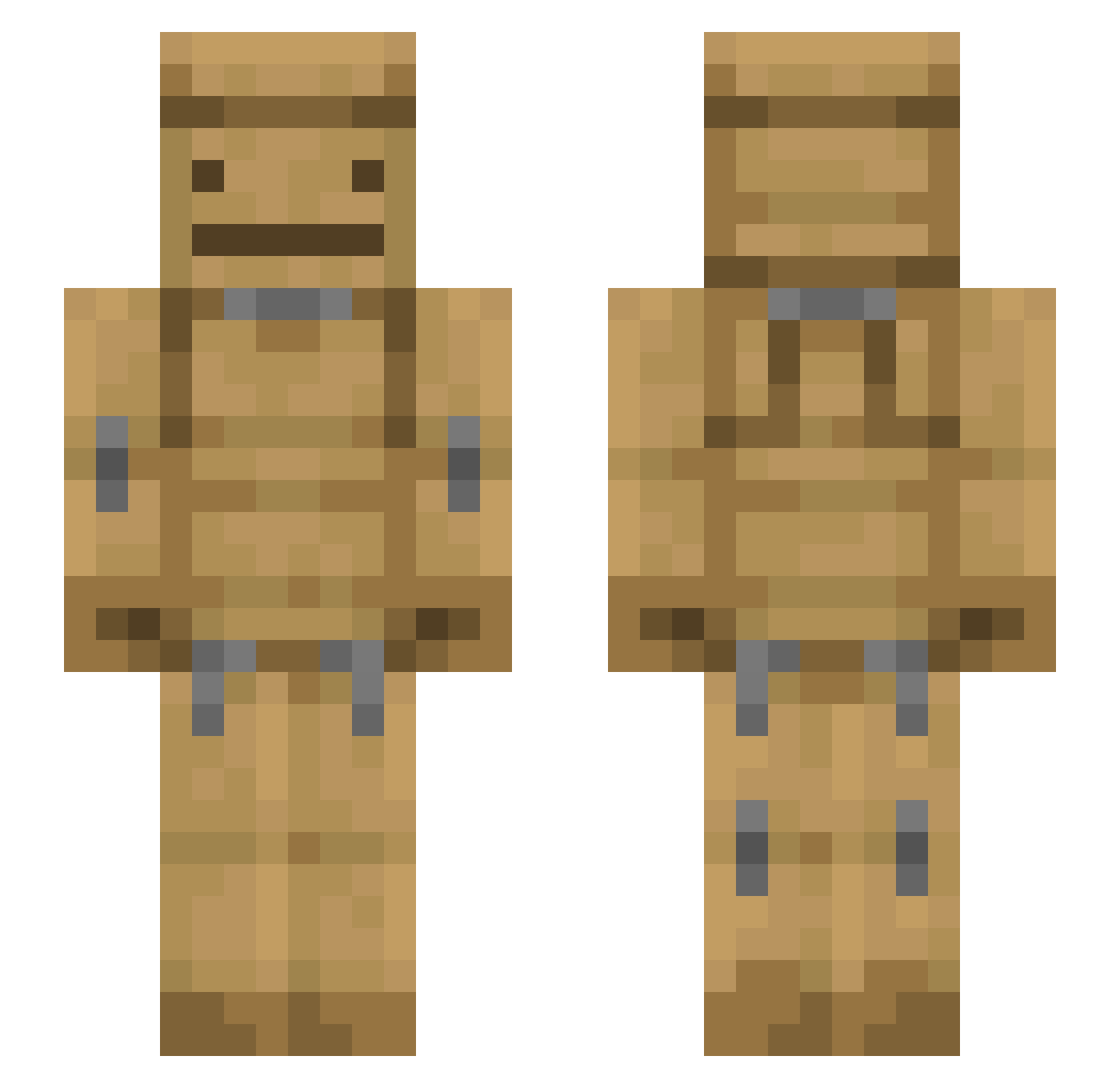 Pyrkaaa Minecraft skin, front and back view