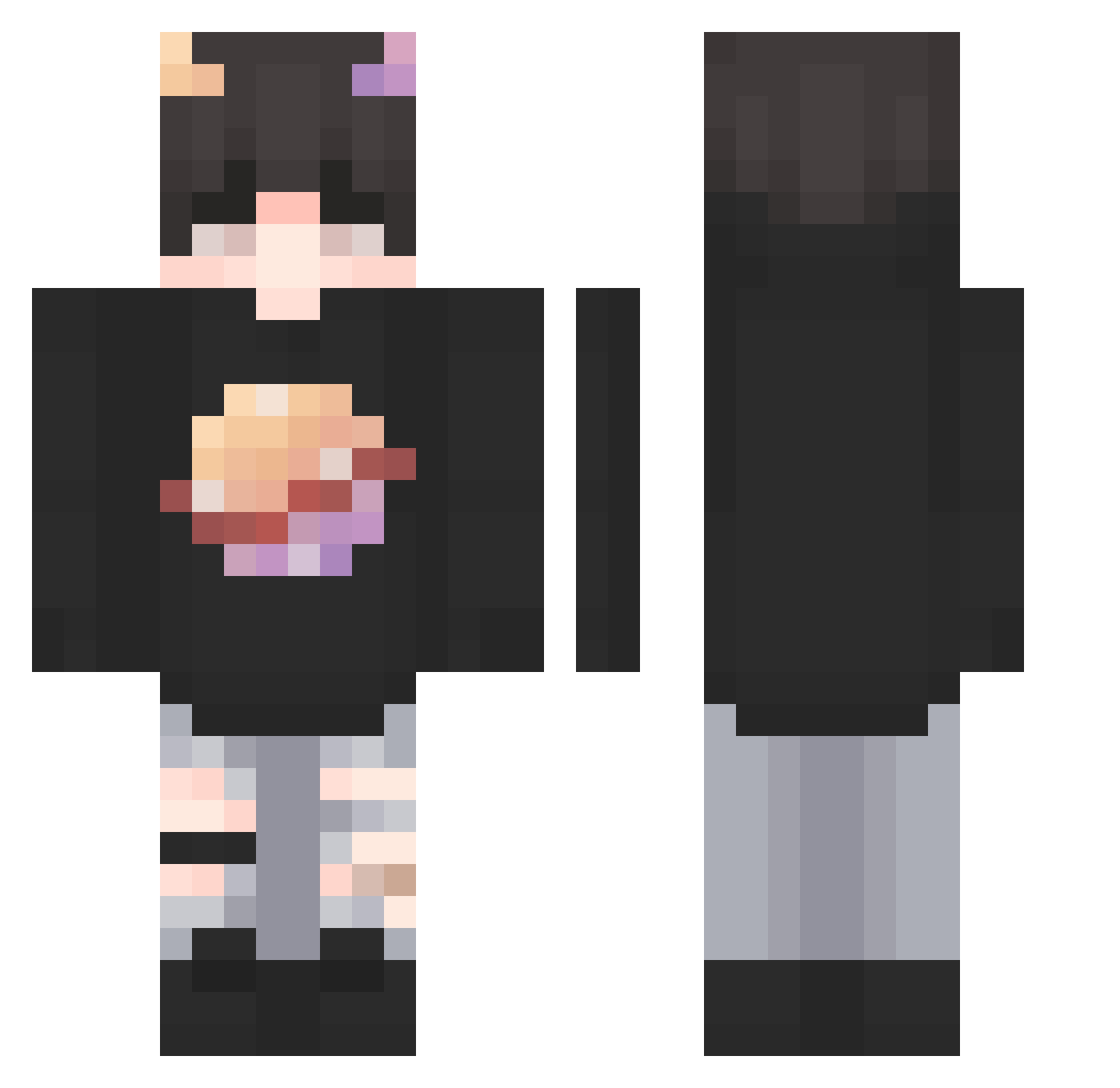 TempRimuru Minecraft skin, front and back view