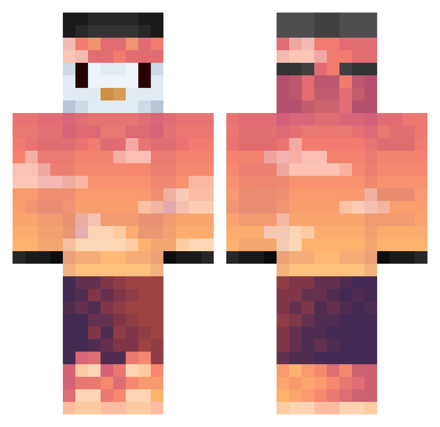 yGdesu Minecraft skin, front and back view