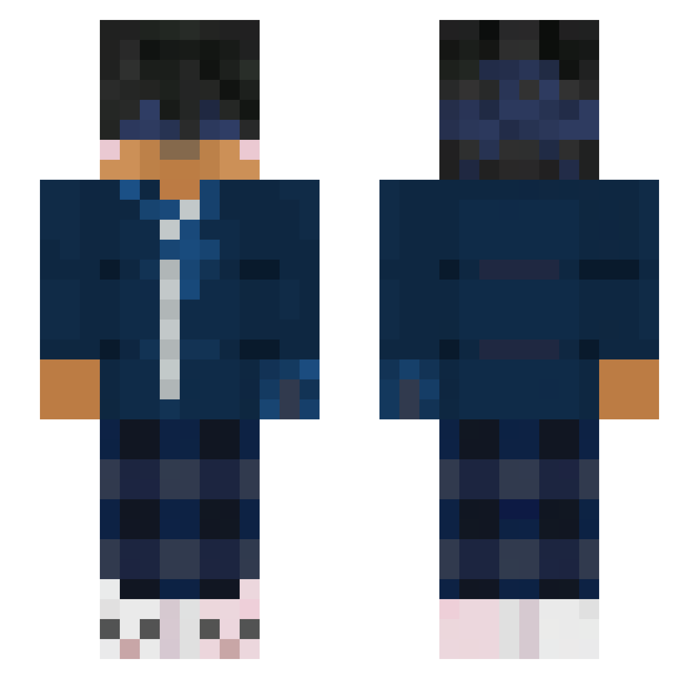 Exqc1 Minecraft skin, front and back view