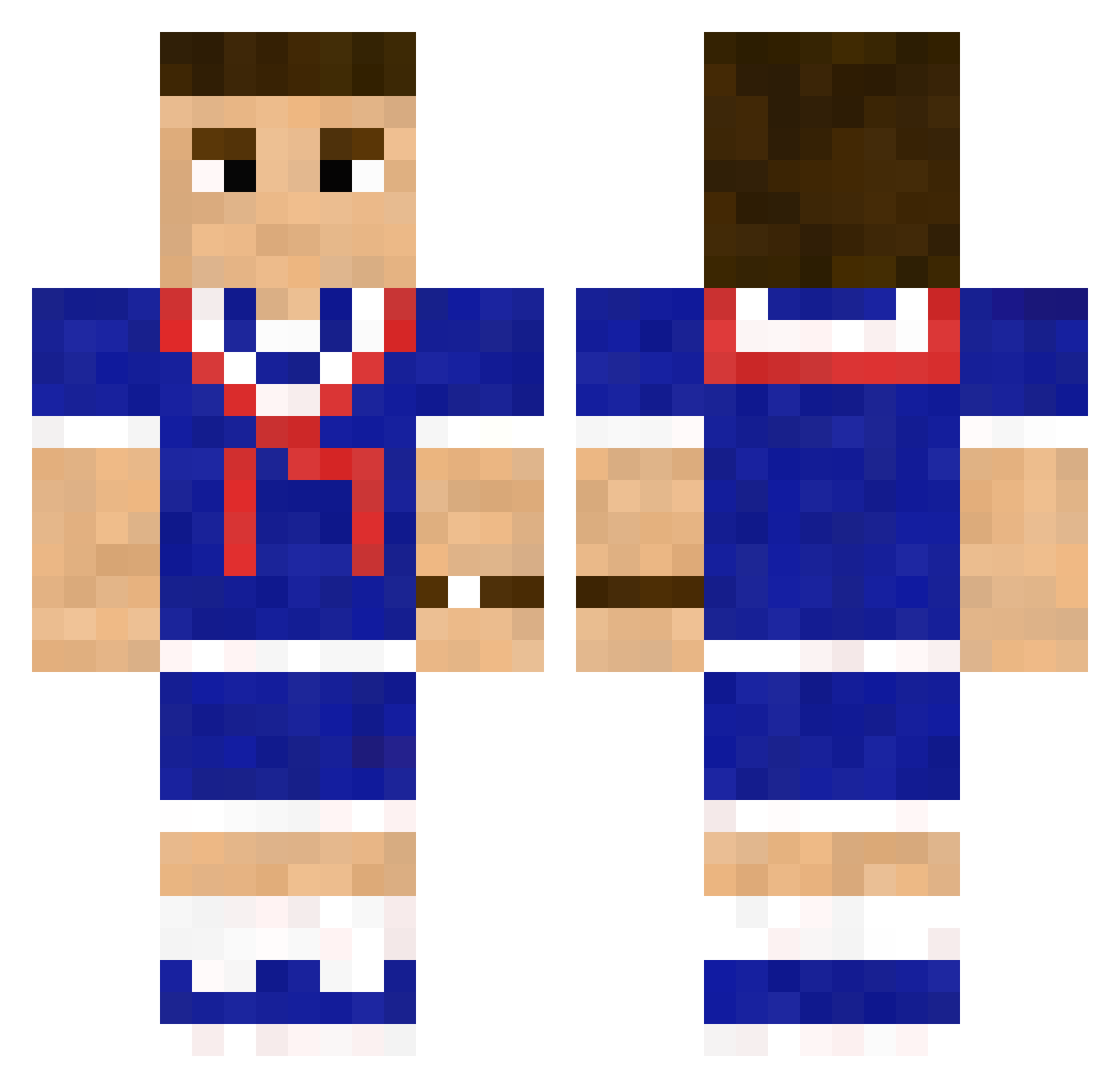 Jrt2610 Minecraft skin, front and back view