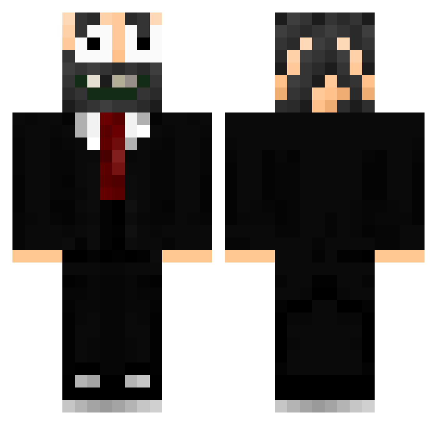 Bobiferd Minecraft skin, front and back view