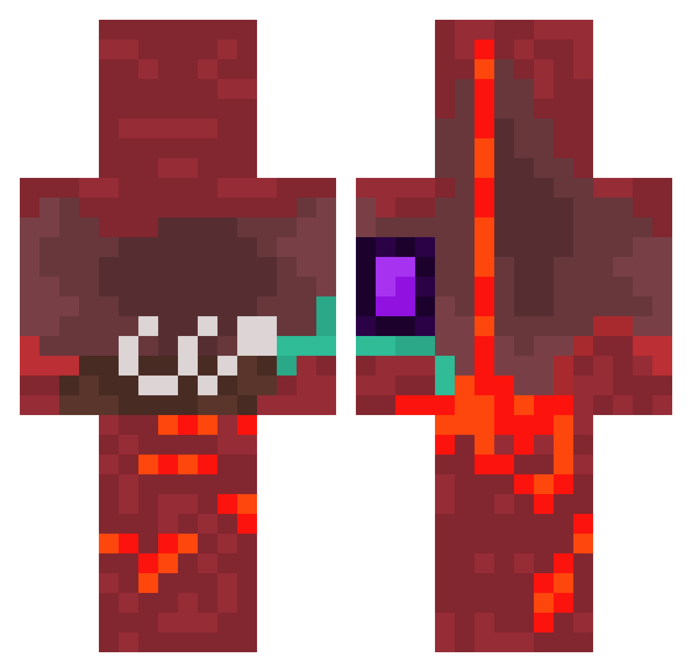 NetherDaPortal Minecraft skin, front and back view