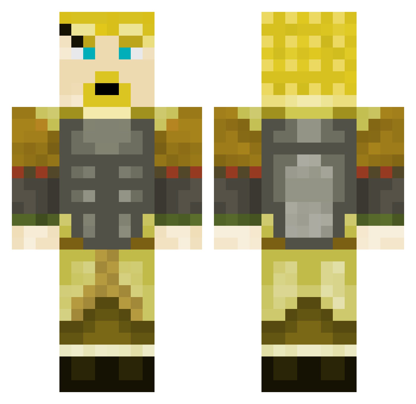 YahyaRL Minecraft skin, front and back view