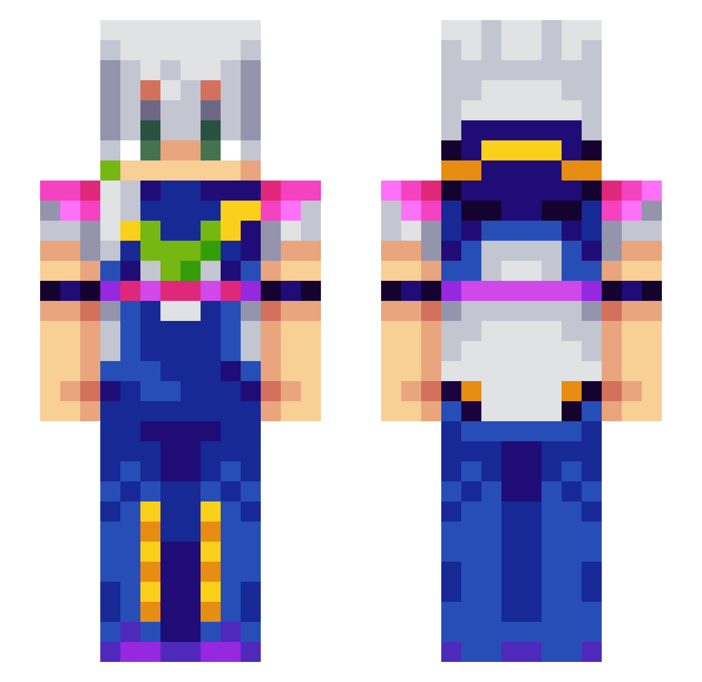 mightierbean Minecraft skin, front and back view