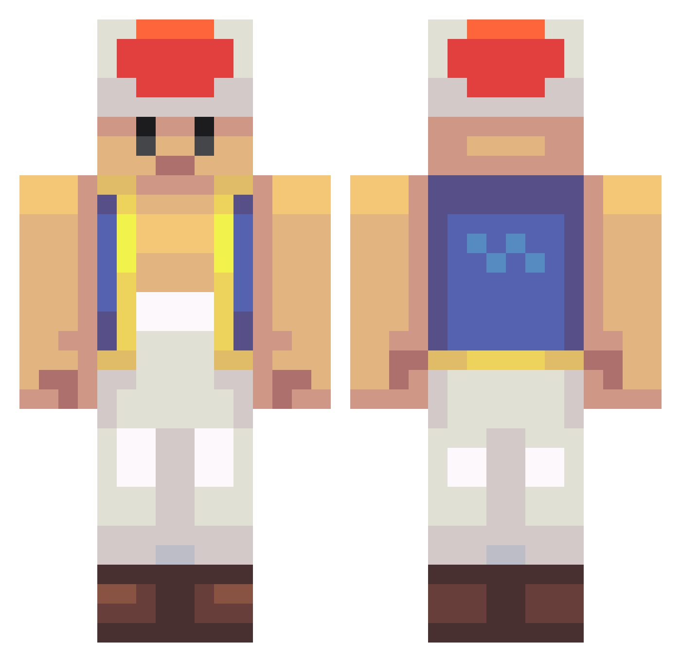 mangoliat Minecraft skin, front and back view