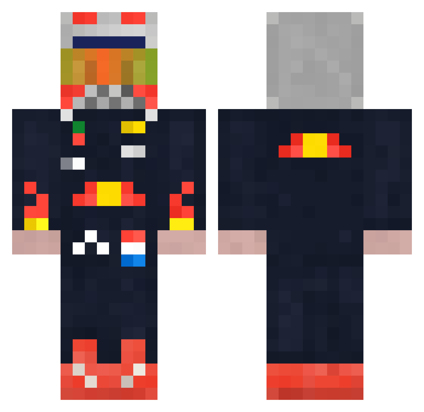 Duckeo Minecraft skin, front and back view