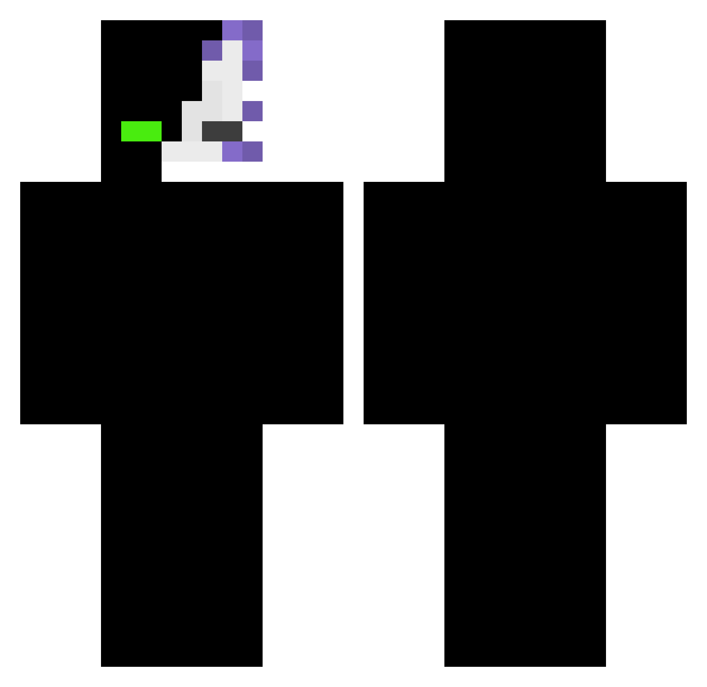 Aleceo Minecraft skin, front and back view