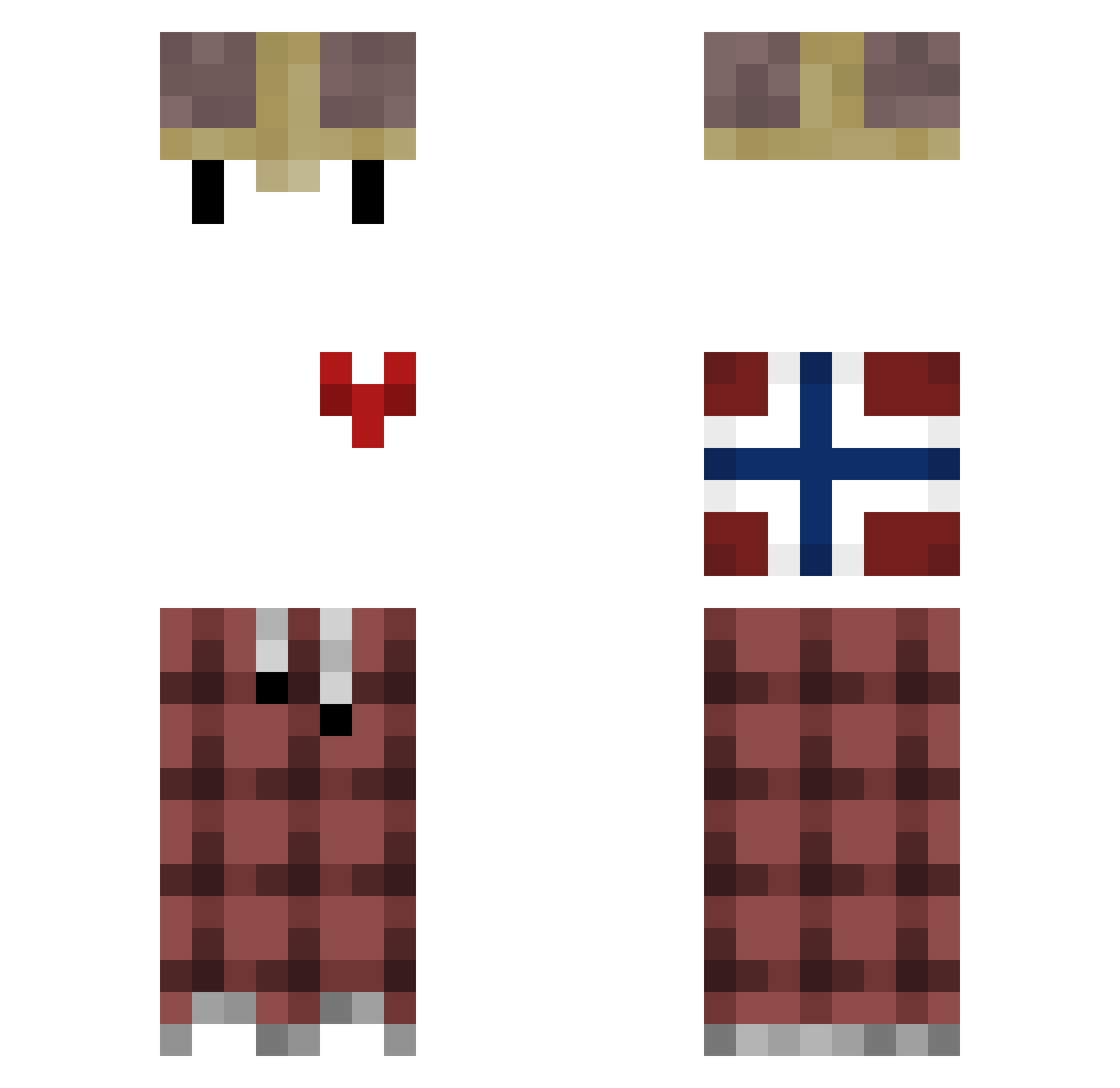 Swyftn Minecraft skin, front and back view