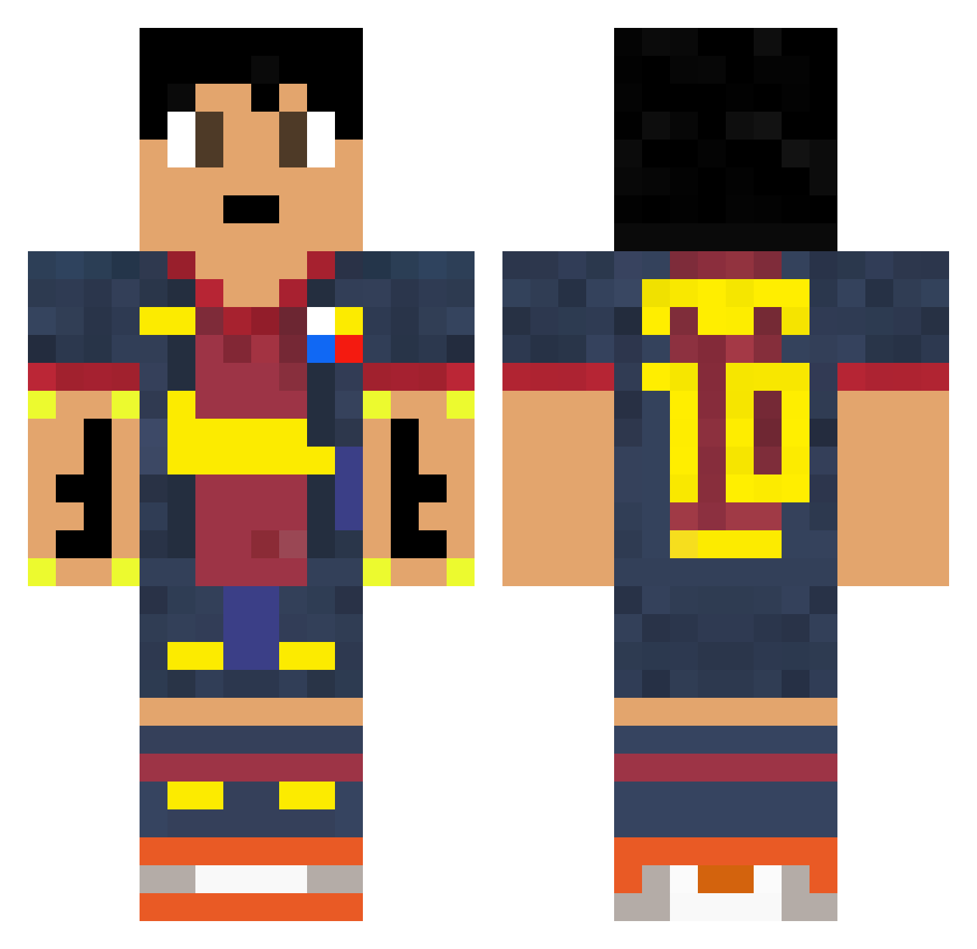 FuzzyFellow Minecraft skin, front and back view