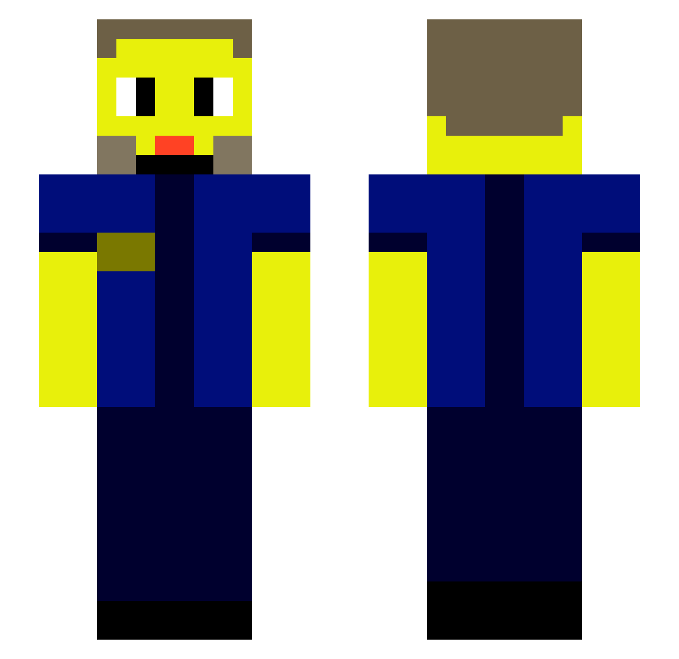 xmauricitox Minecraft skin, front and back view
