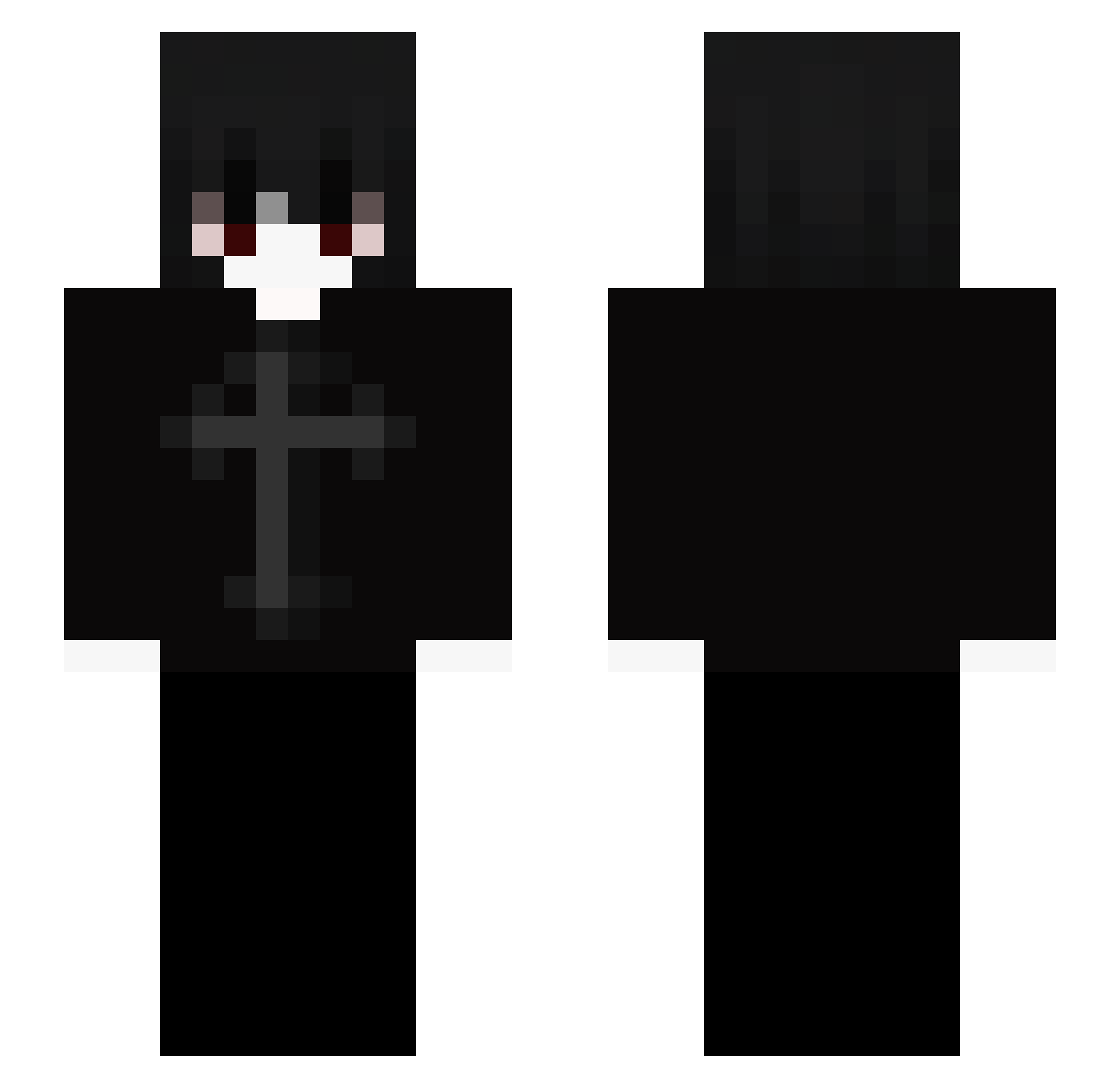 Resyncing Minecraft skin, front and back view
