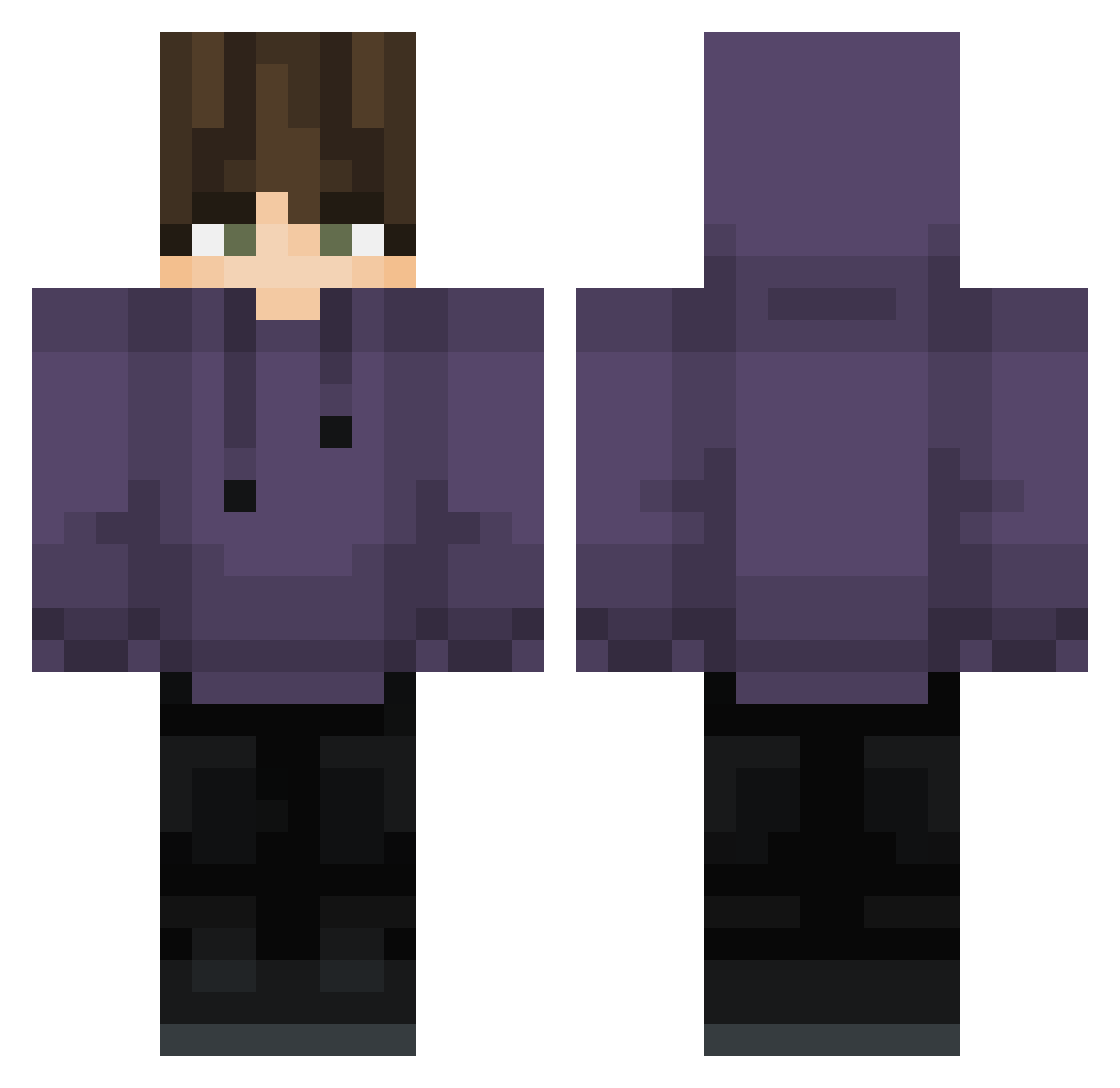 SirScashe Minecraft skin, front and back view