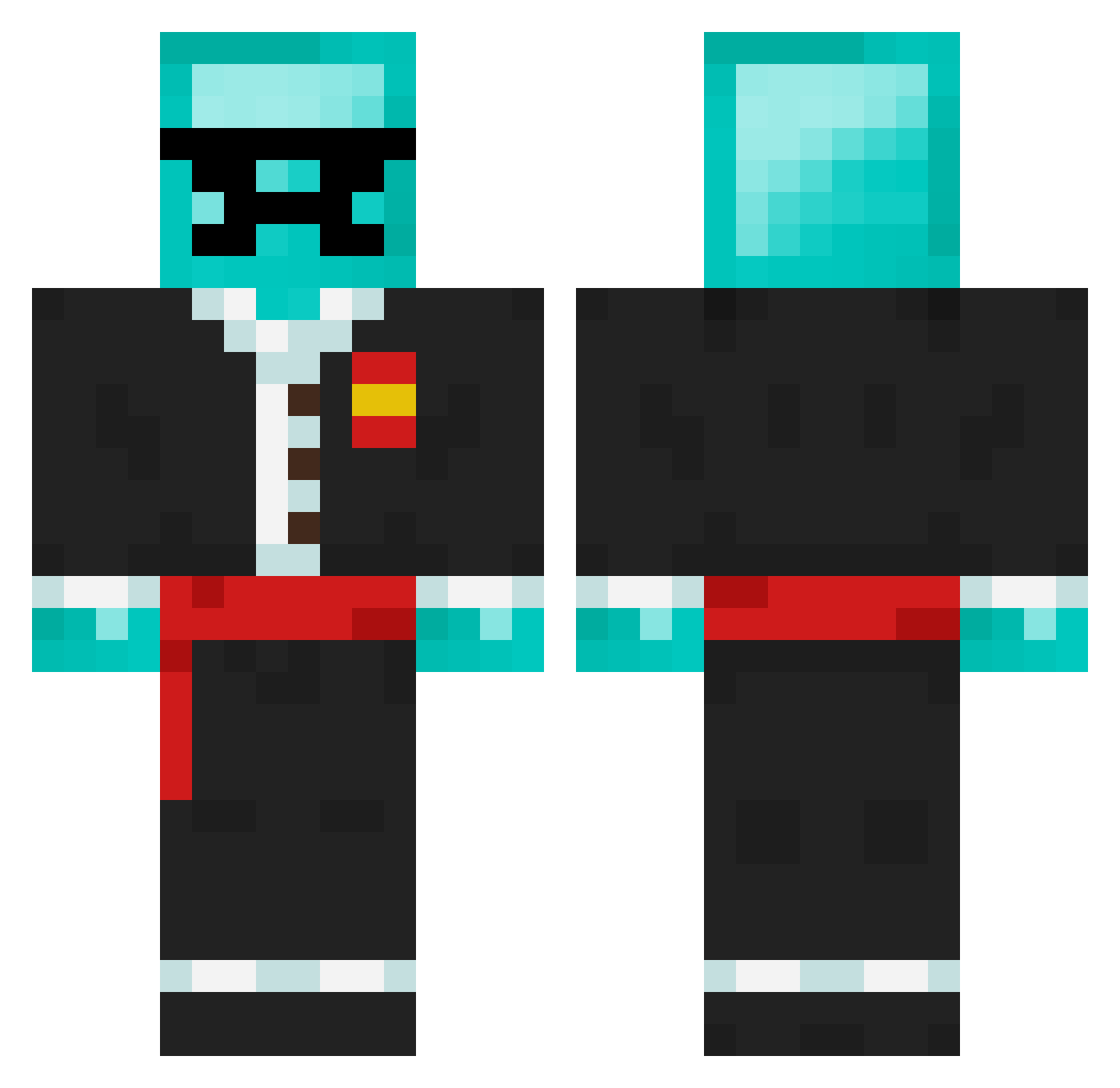 THEXDIAMONDX_YT Minecraft skin, front and back view