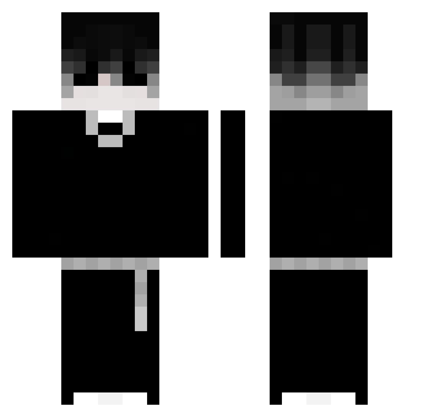 Tzunam Minecraft skin, front and back view